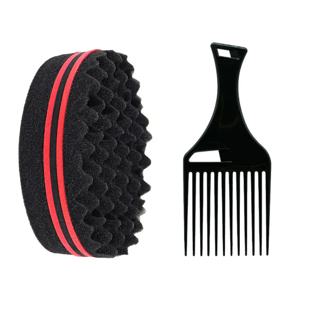 Éponge Magique Ovale Double Face – Twist, Waves & Dreads Afro