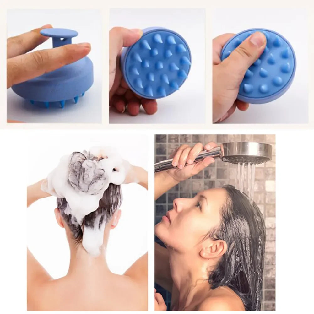 Brosse à Shampoing en Silicone – Massage & Soin du Cuir Chevelu