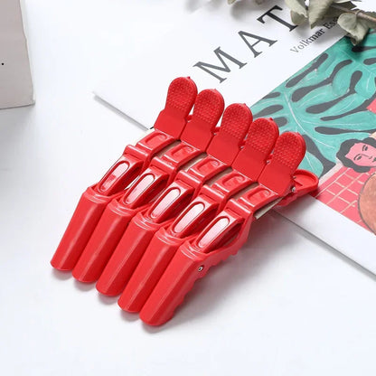 Lot de 5 Pinces Crocodile pour Cheveux – Outil Professionnel de Coiffure