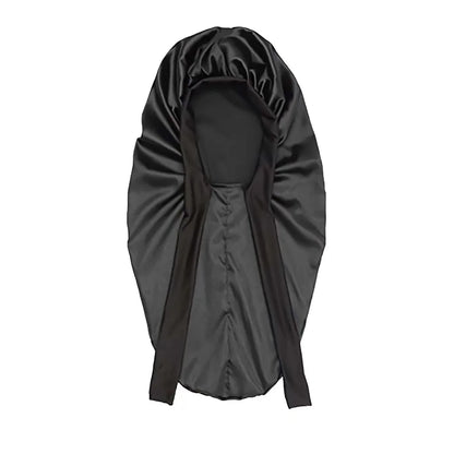 Bonnet de Nuit Satin Long Oversize avec Ruban – Élégance & Protection