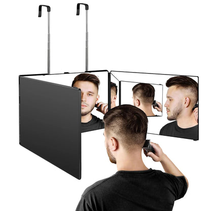 Miroir 3 Faces Ajustable – Coupe, Barbe et Coiffure à la Maison