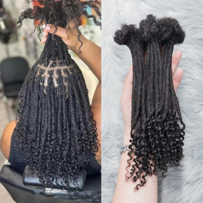 Locksify Afro Élégance Curly Ends 0.4mm – 20 à 30cm – Lot de 10 extensions